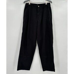 Quince Stretch Cotton Twill Barrel Leg Pants in Black sz 4/27 Womens Tapered NWT